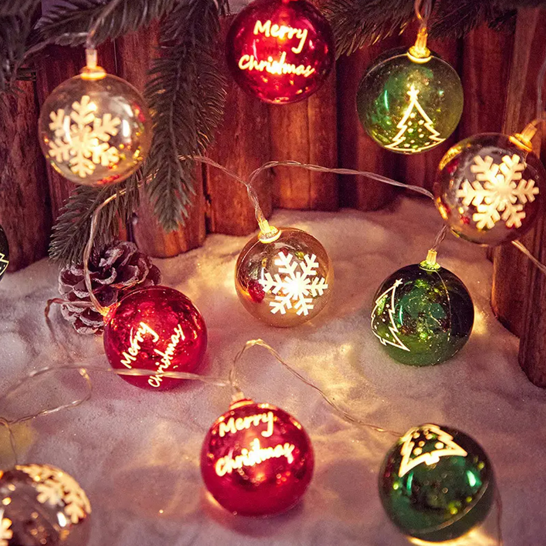 Christmas Ball Ornament LED String Lights