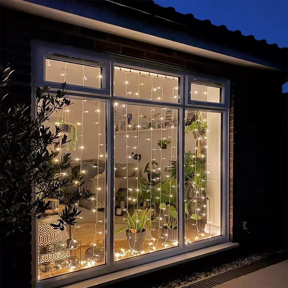 Waterfall Fairy Curtain String Lights Display Picture
