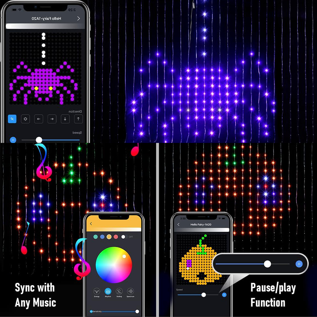 Smart Bluetooth App Curtain Lights Show Picture