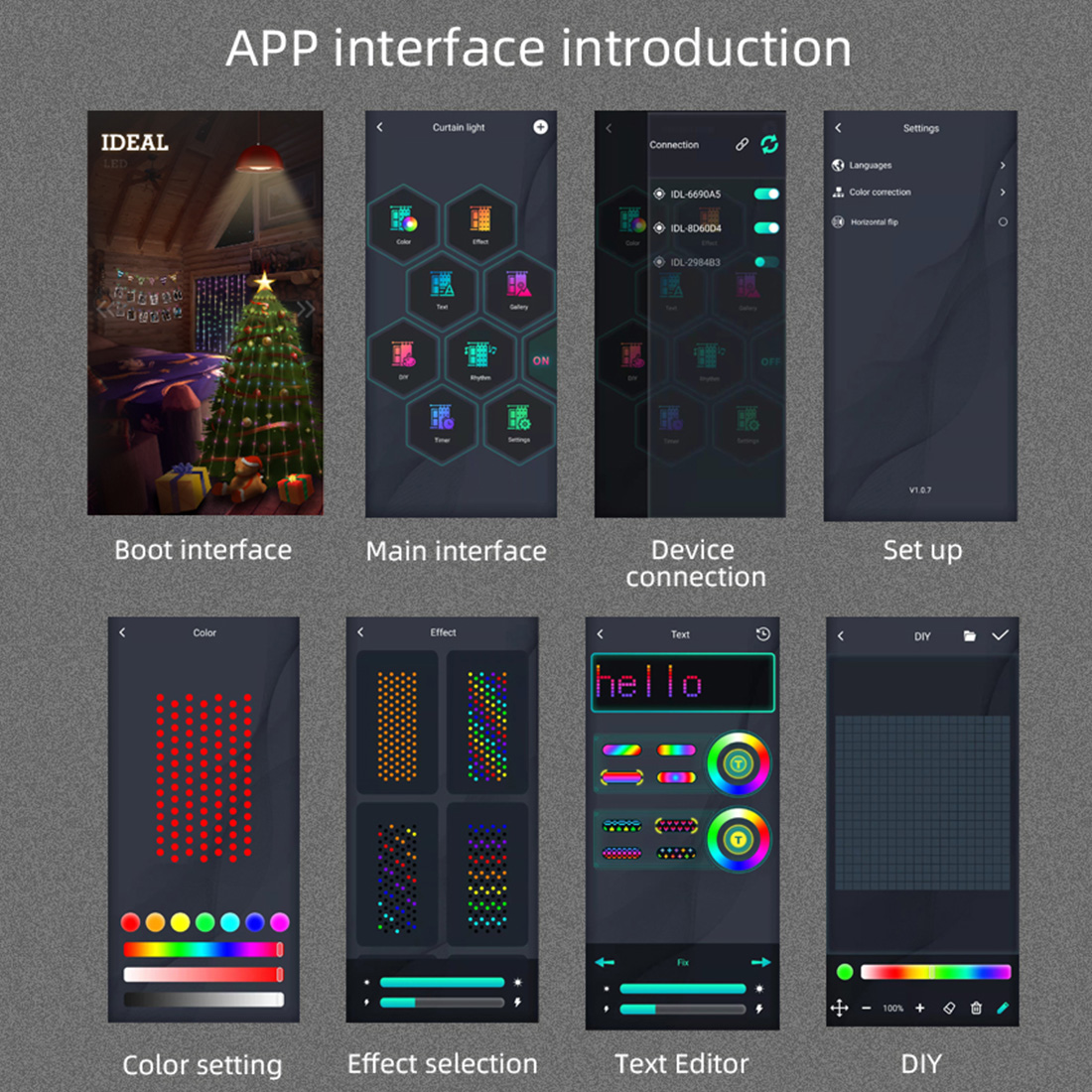 Smart Bluetooth App Curtain Lights App Display Picture