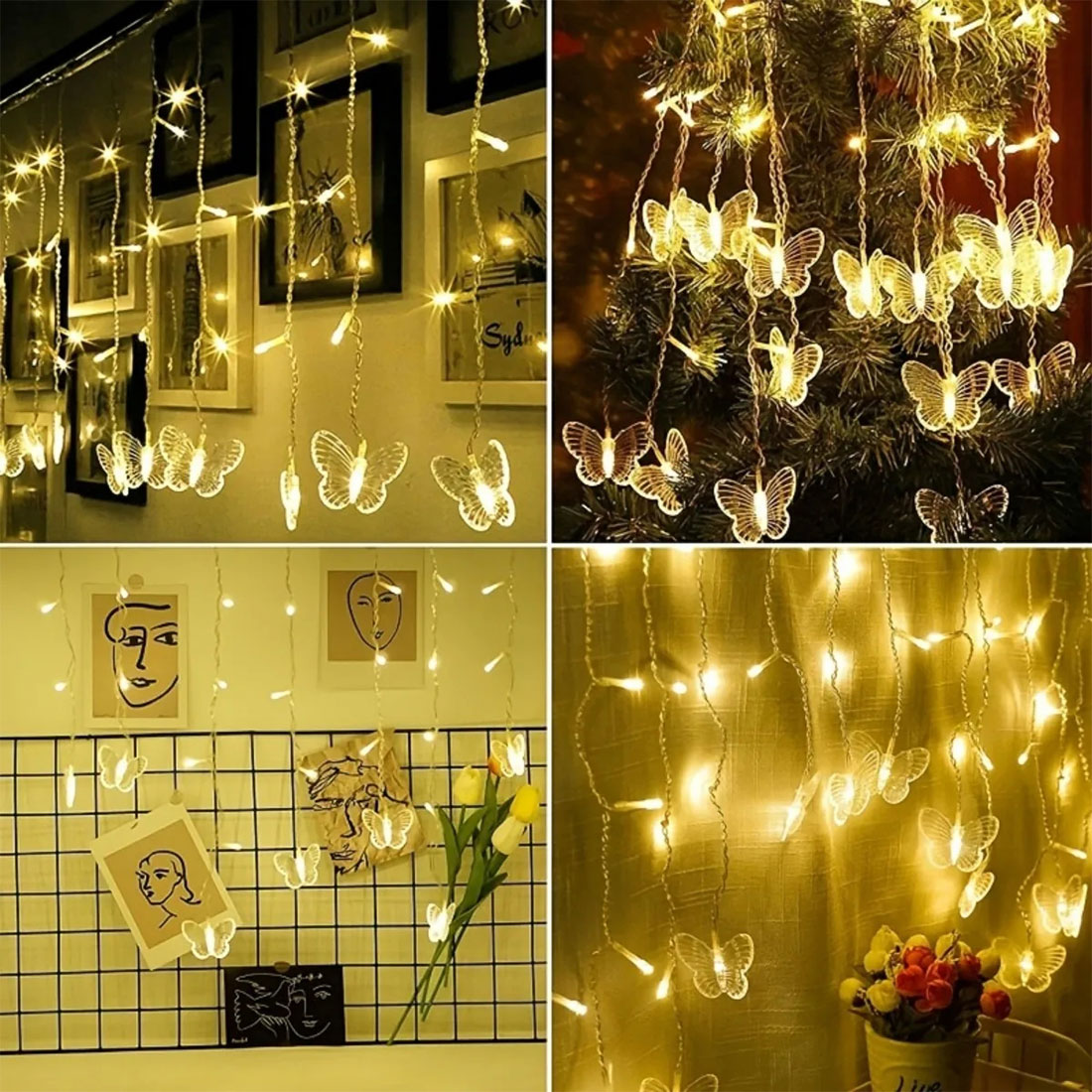 Butterflies Twinkle Fairy Curtain Lights