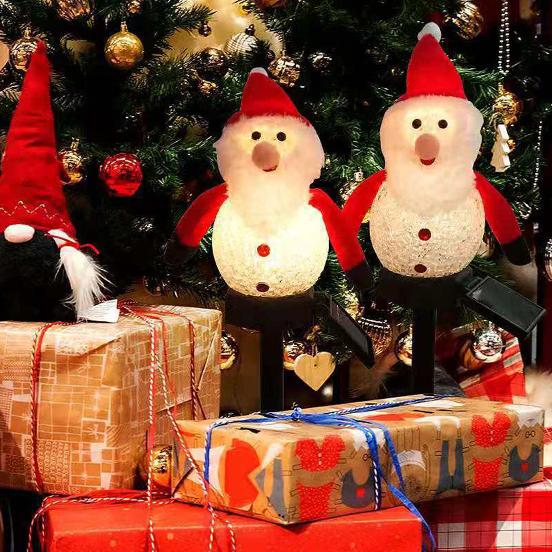  Solar Energy Snowman Stake Lights