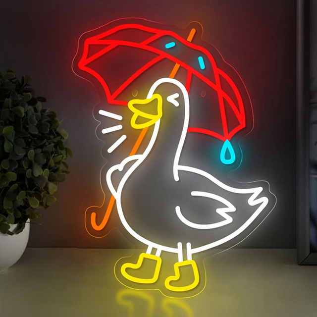 Cute Umbrella Duck LED Neon Lighted 