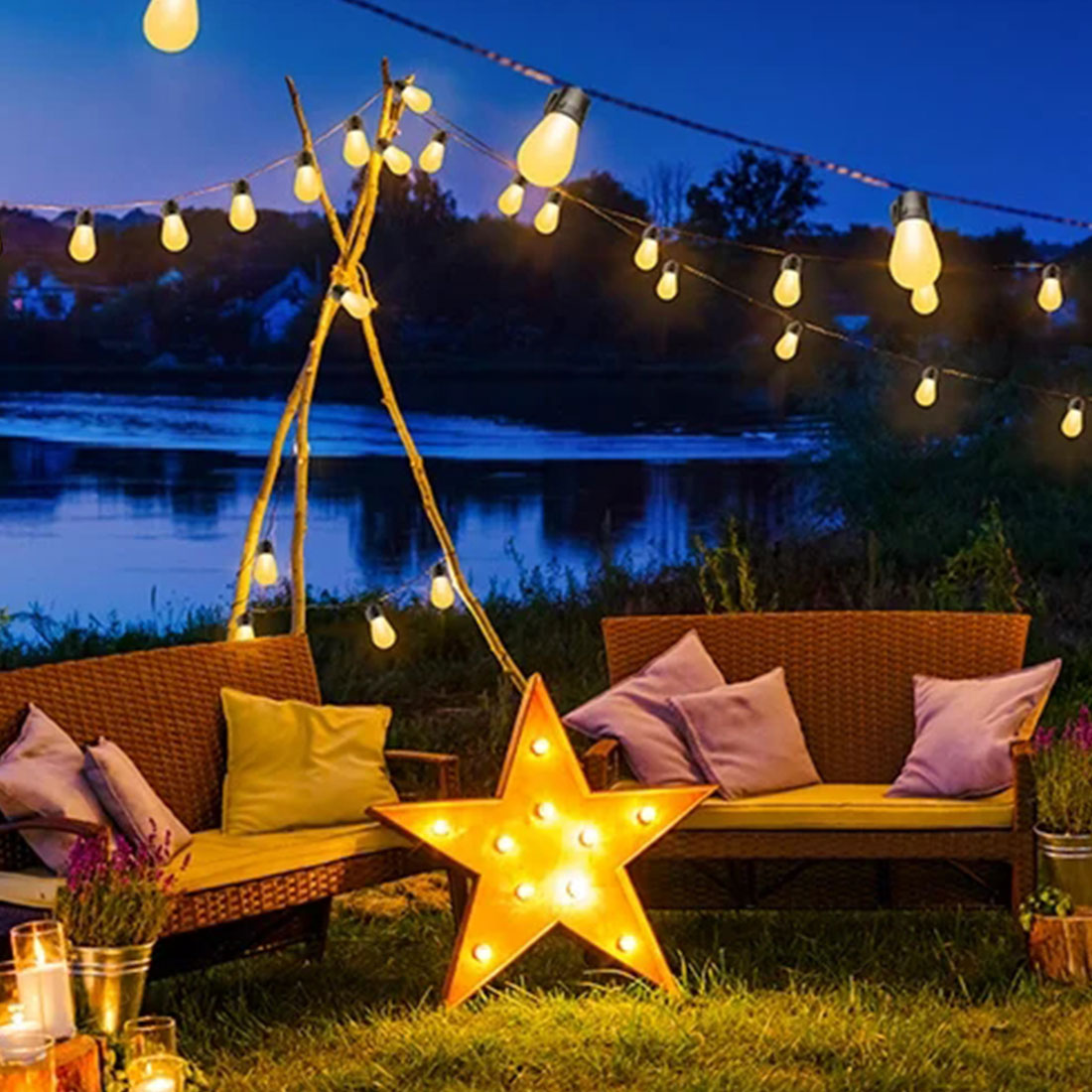S14Smart LED Color Light String Scene Picture