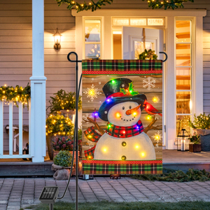 LED Christmas Snowman Garden Flag