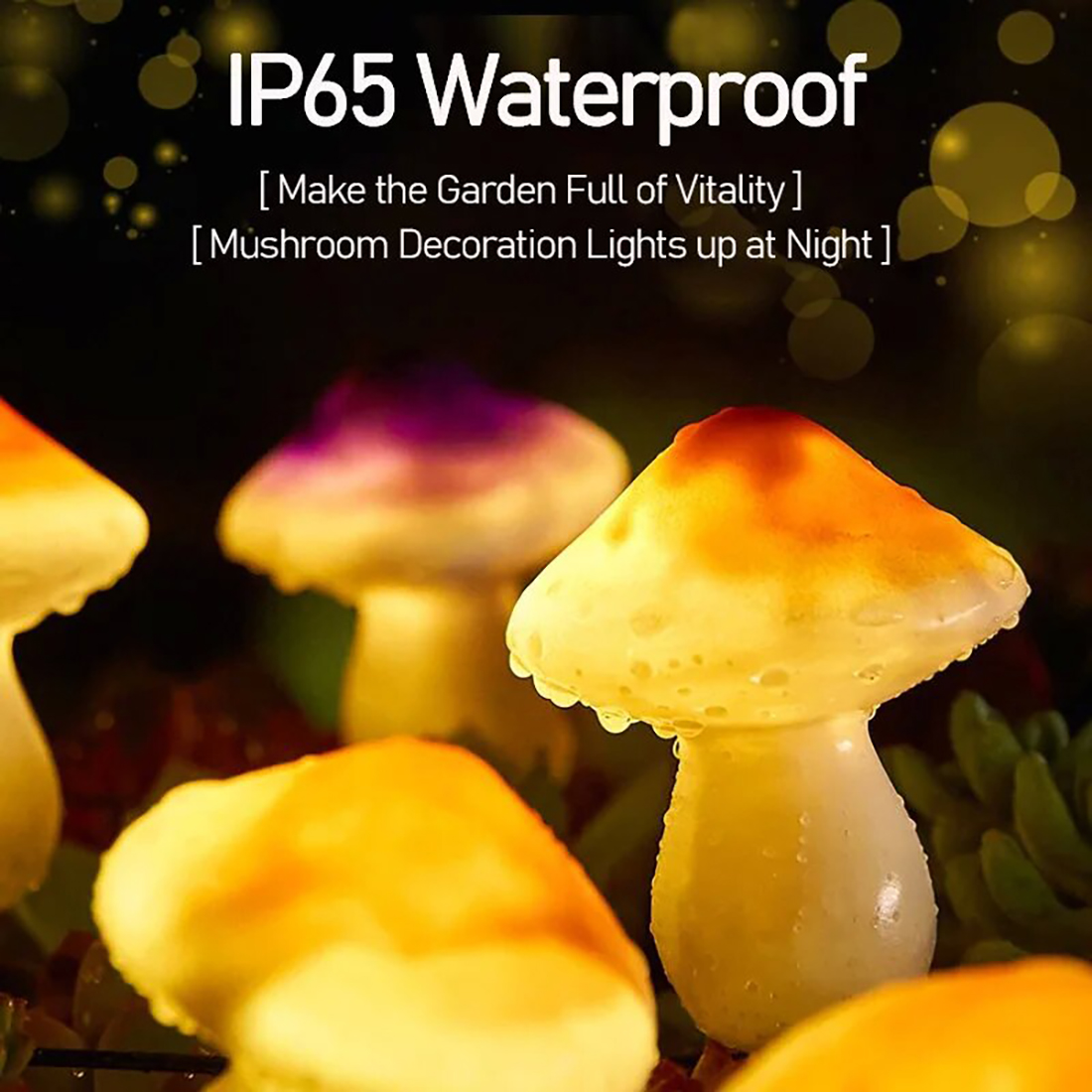 LED Solar Fairy Mushroom Lights Waterproof IP65 Picture