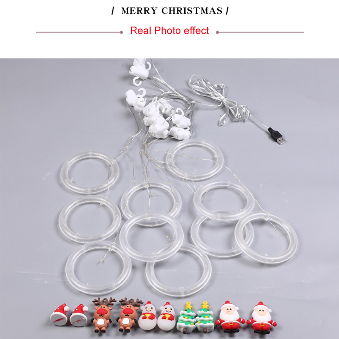 Christmas Window Hanging Decor Ring Light Real Picture Show