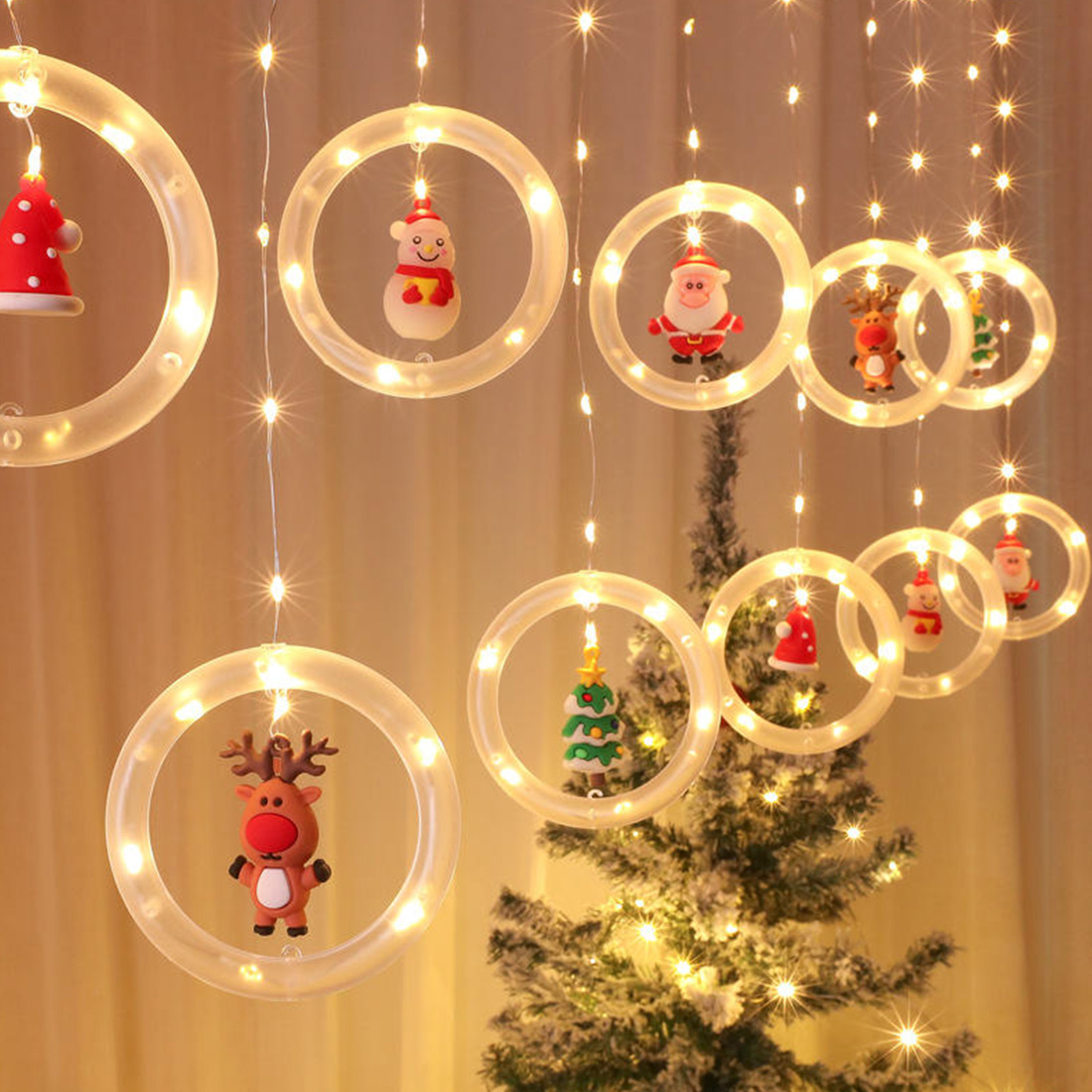 ​Christmas Window Hanging Decor Ring Light