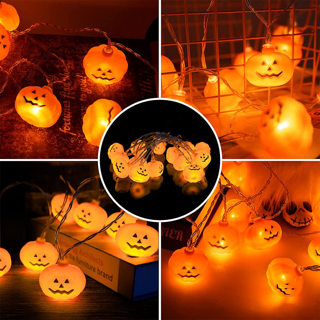 Halloween Decoration Pumpkin Lantern String Lights Scene Picture
