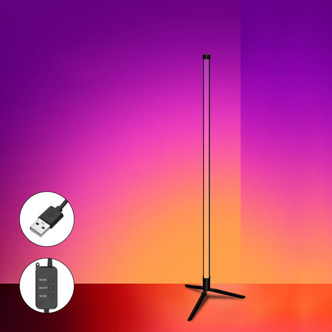 Color Ambient LED Integrated Floor Lamp