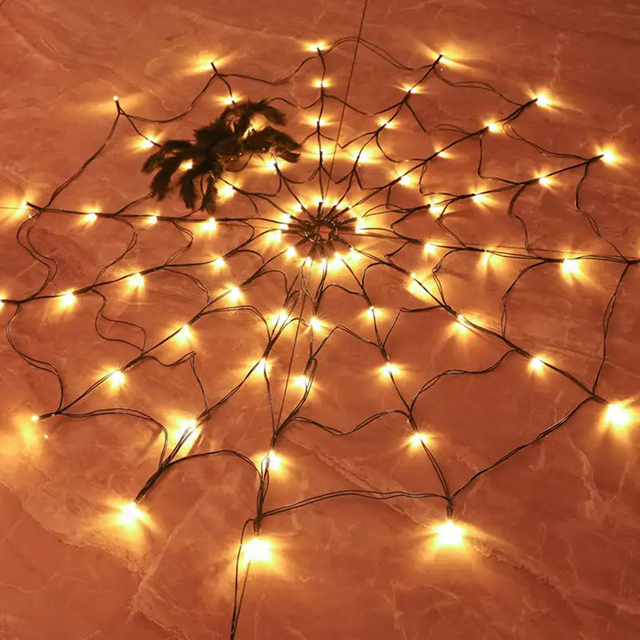 Halloween Horror Atmosphere Spider Web Lights