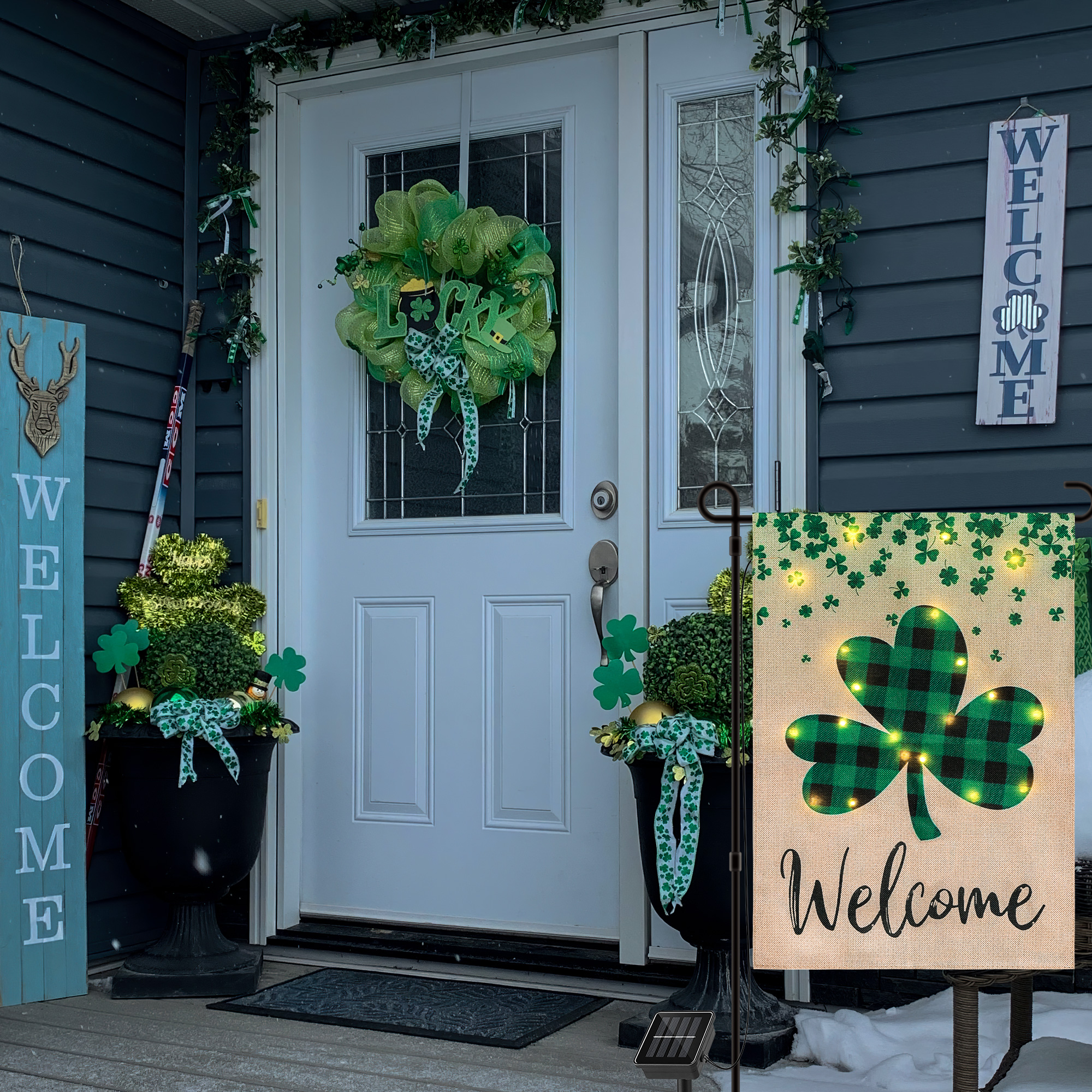 St Patrick's Day Shamrock Clover Garden Flag 