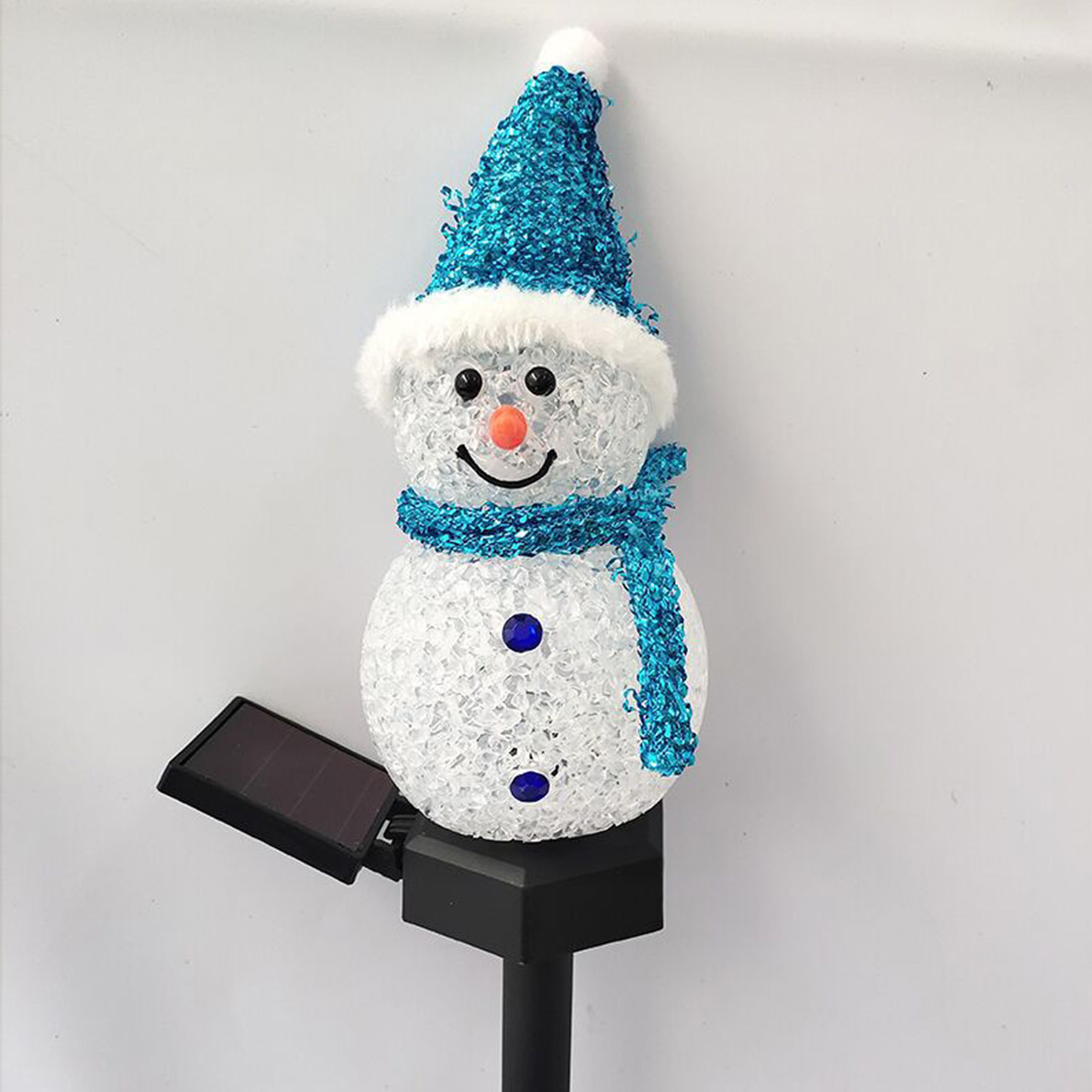 Solar Energy Snowman Stake Lights Picture