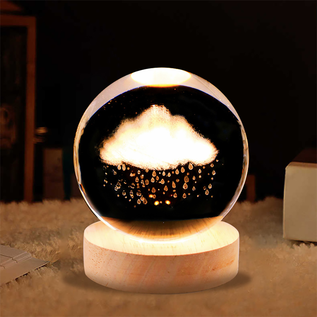 Room Decor Crystal Ball Night Lights Picture