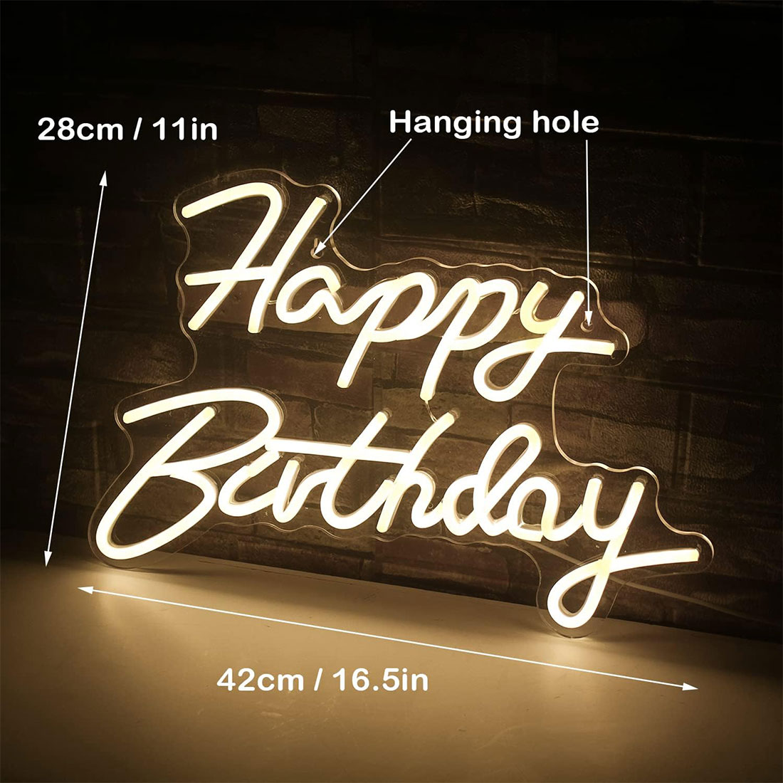 Happy Birthday Decor Neon Sign
