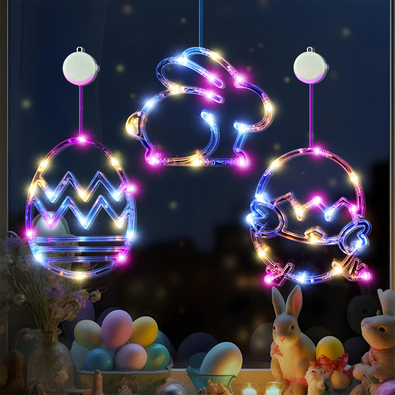 Multicolor Easter LED Hanging Window Lights