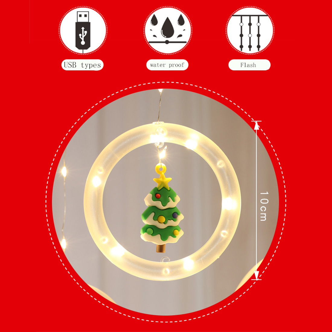 Christmas Window Hanging Decor Ring Light Size Show Picture