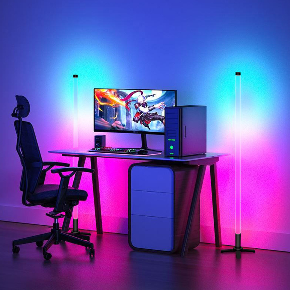 Color Ambient LED Integrated Floor Lamp