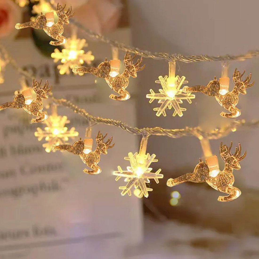 Snow elk Christmas Tree String Lights