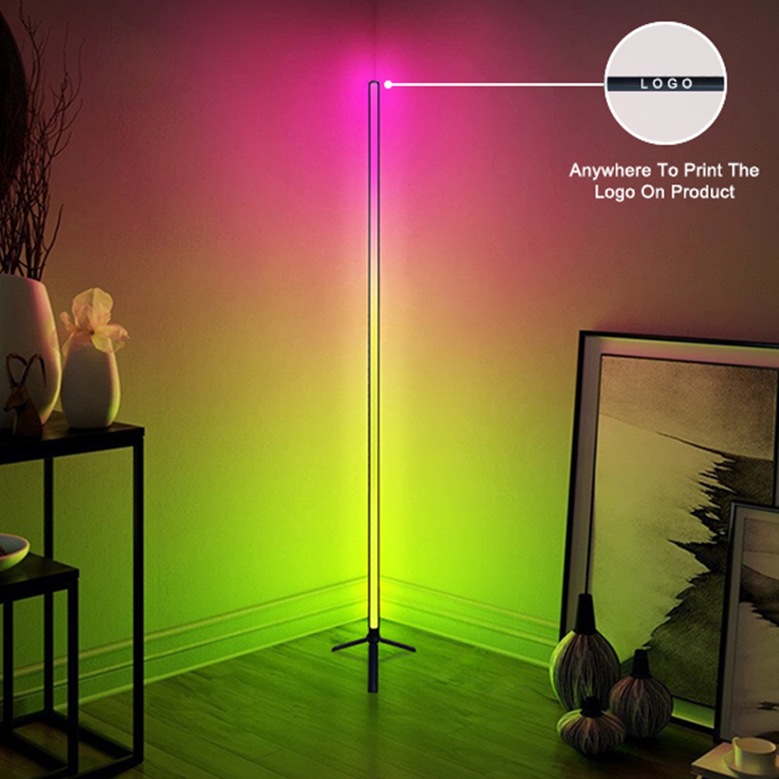 Color Ambient Integrated Floor Lamp Support Custom Logo Display Picture