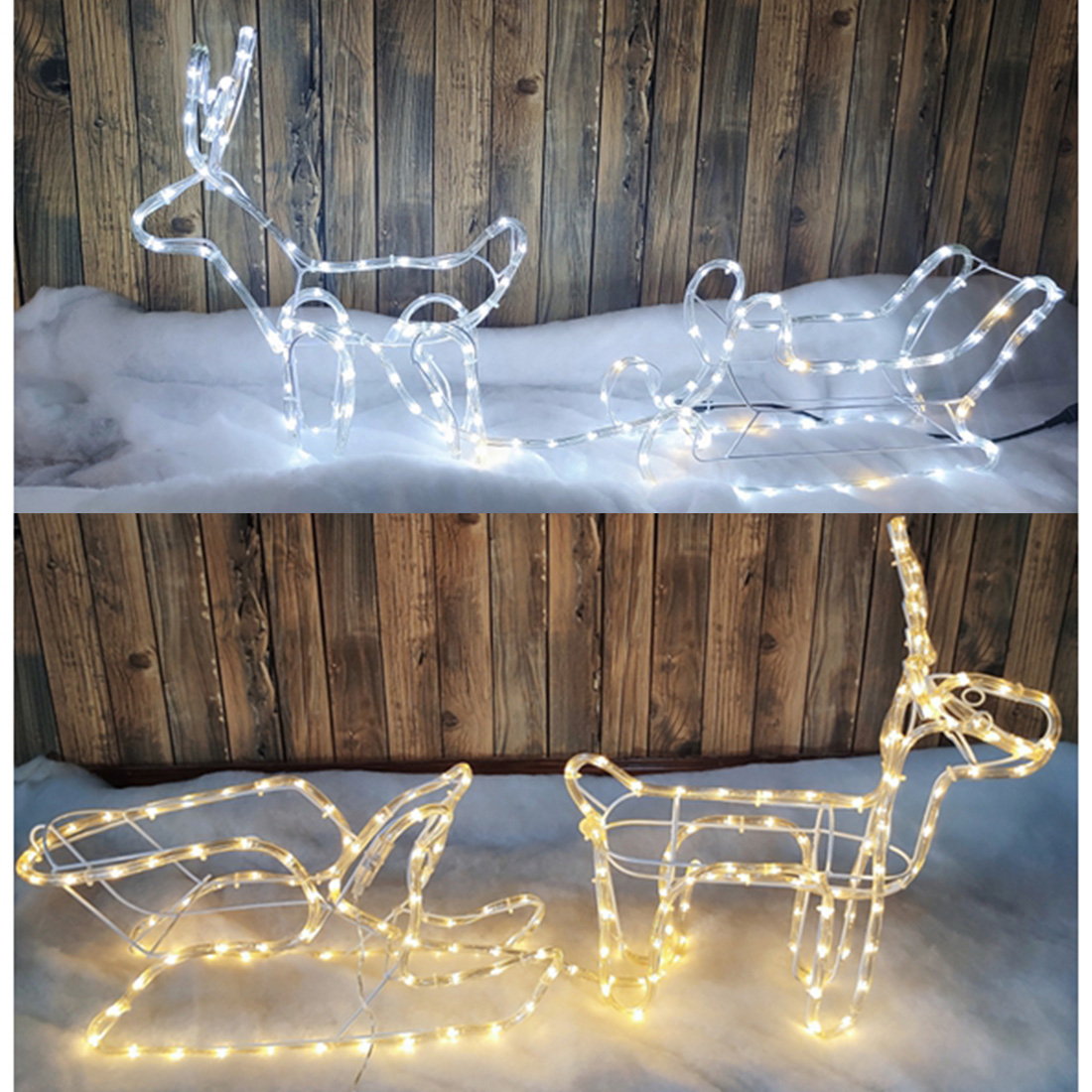 LED Rope Light Prancing Reindeer Picture