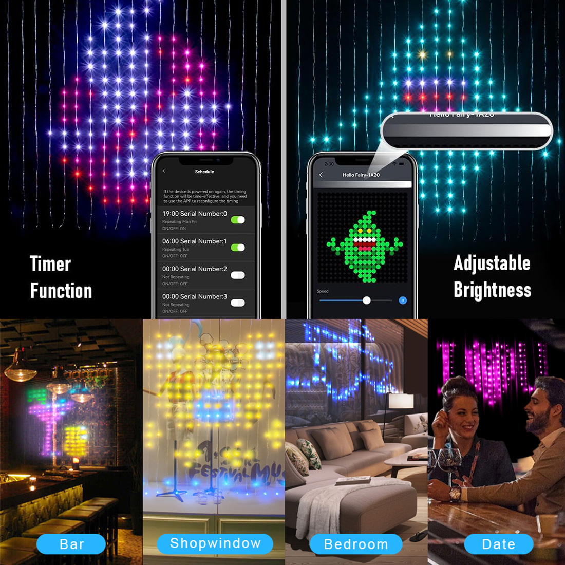 Smart Bluetooth App Curtain Lights Show Picture