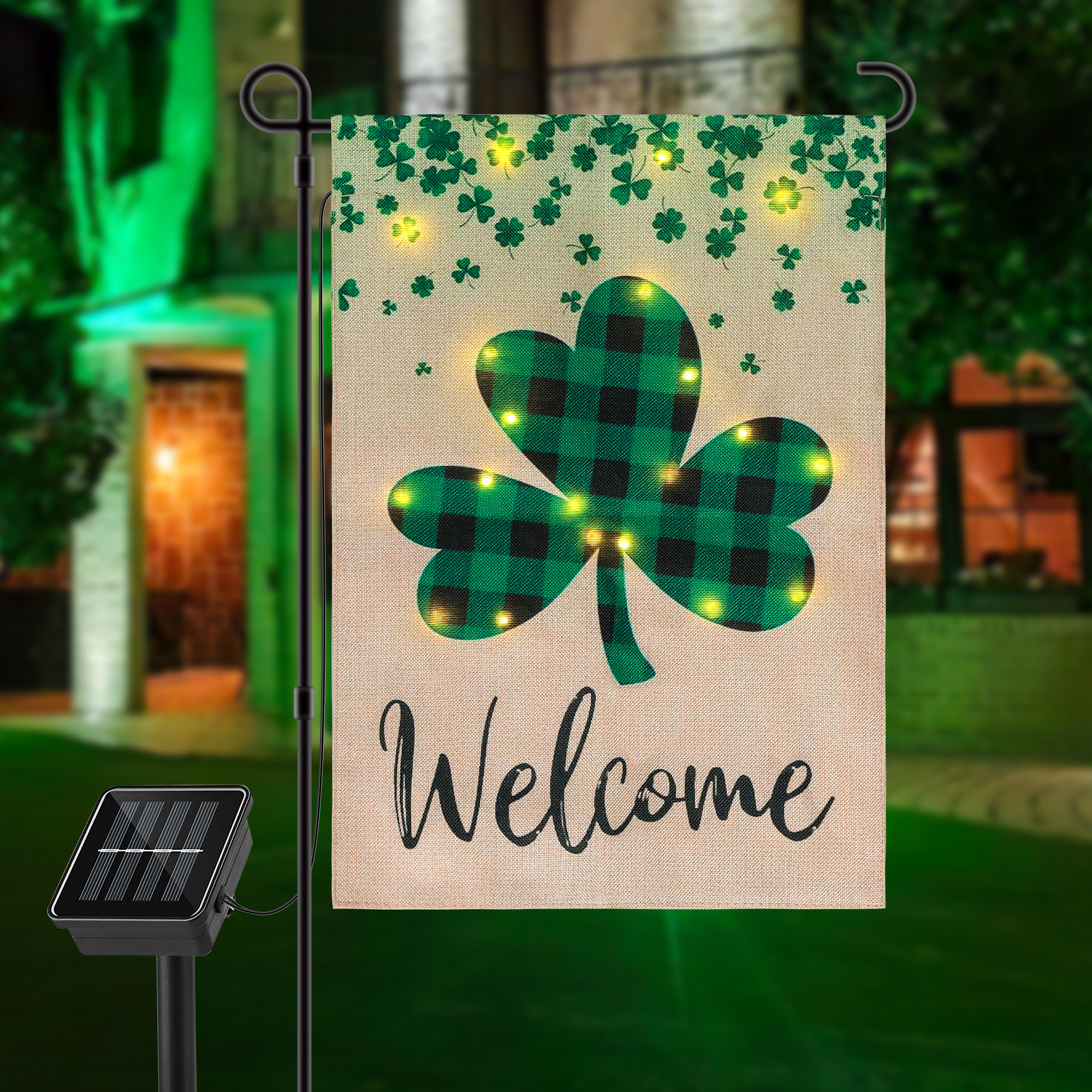 St Patrick's Day Shamrock Clover Garden Flag