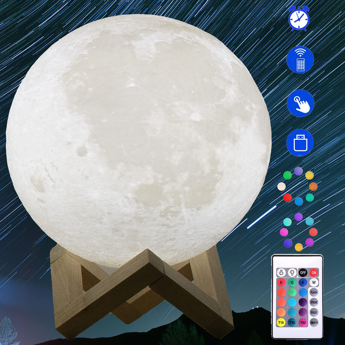 3D Printed Moon Lamp
