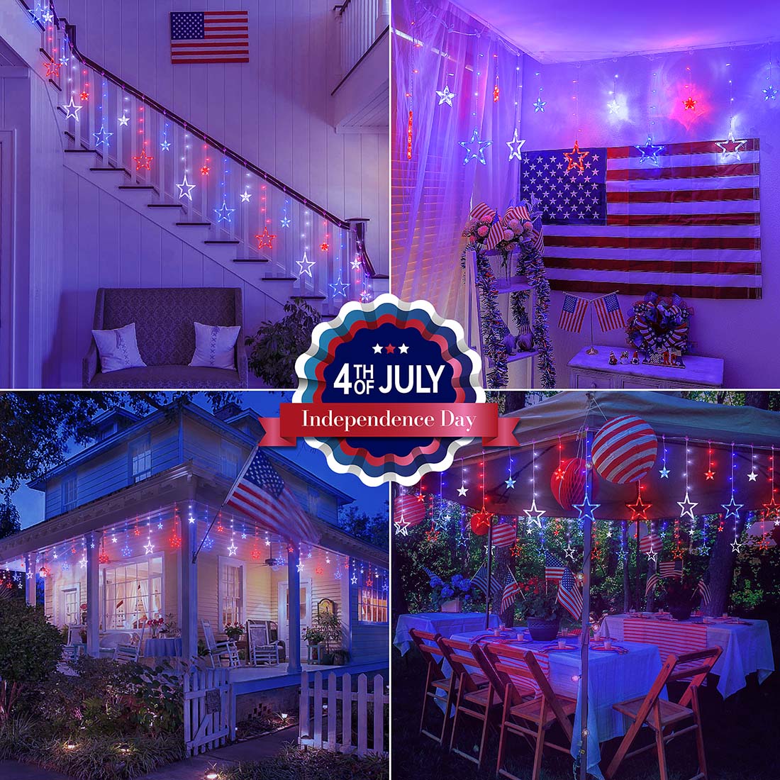 Star Independence Day String Lights