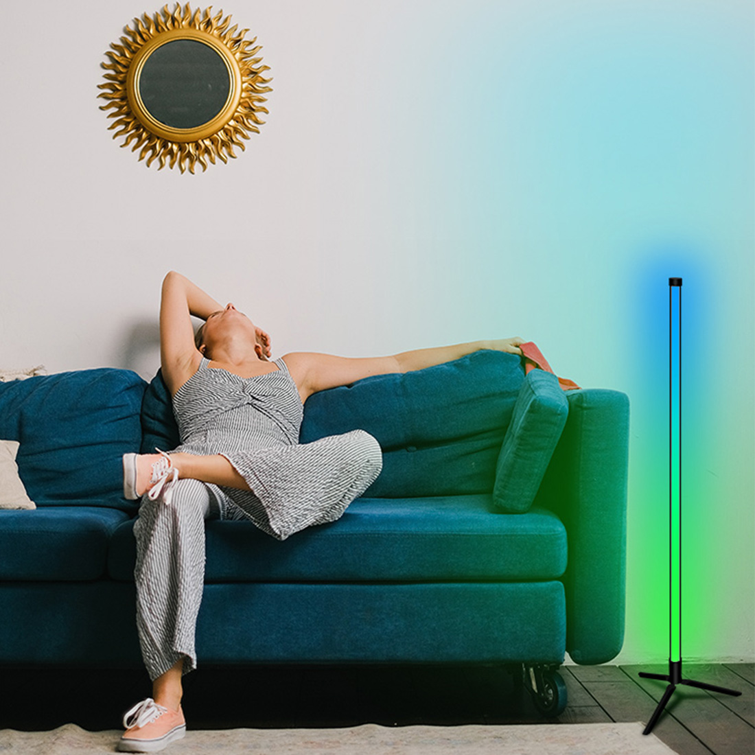 Color Ambient LED Integrated Floor Lamp Scene Picture