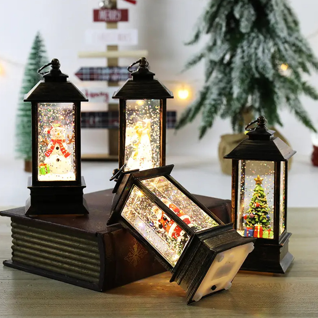 Music Christmas Snow globe Water Lantern