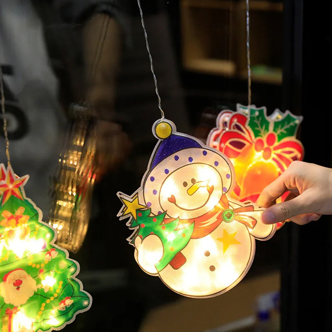 Christmas Santa Claus Decorations Sucker Lamp Real Picture