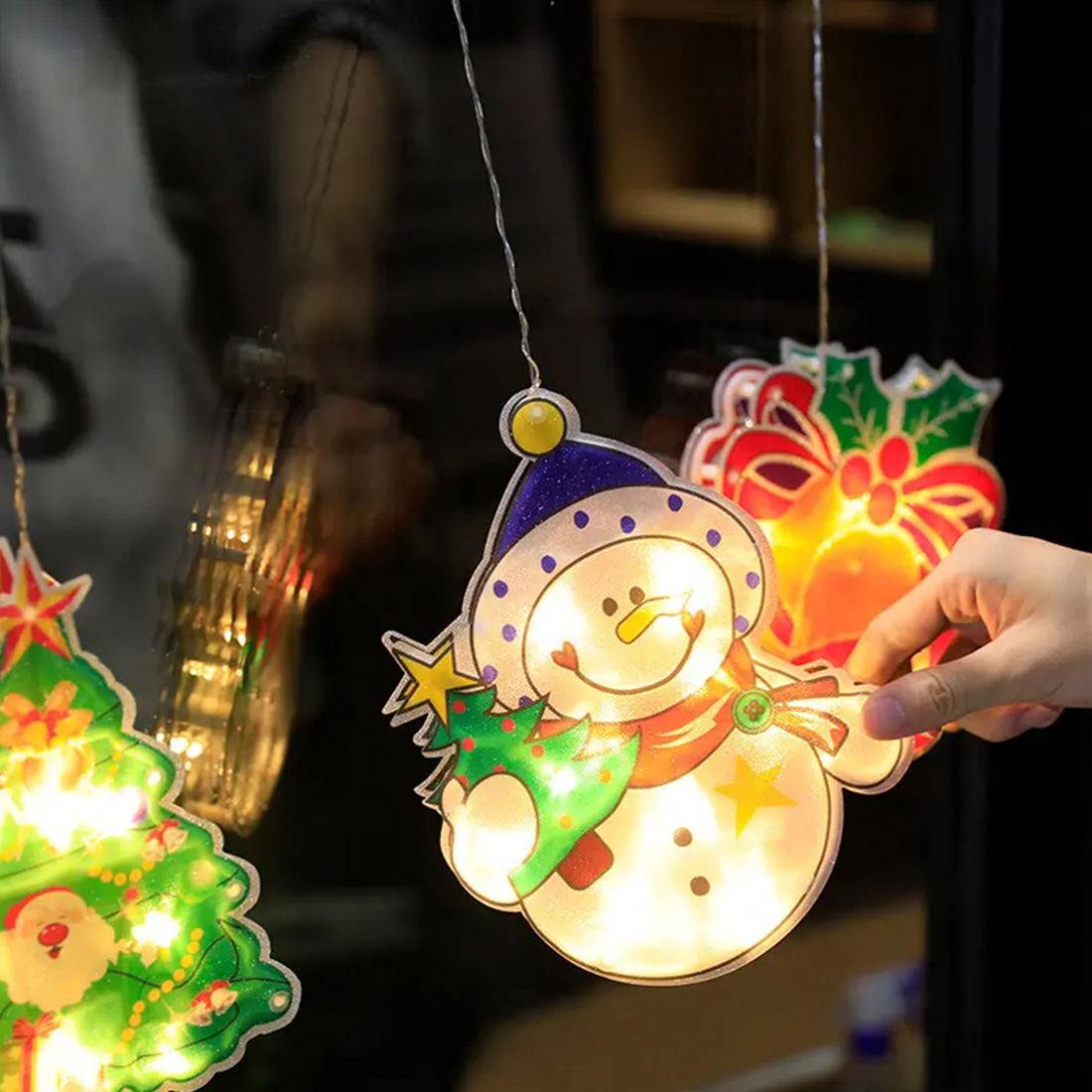 Christmas Santa Claus Decorations Sucker Lamp