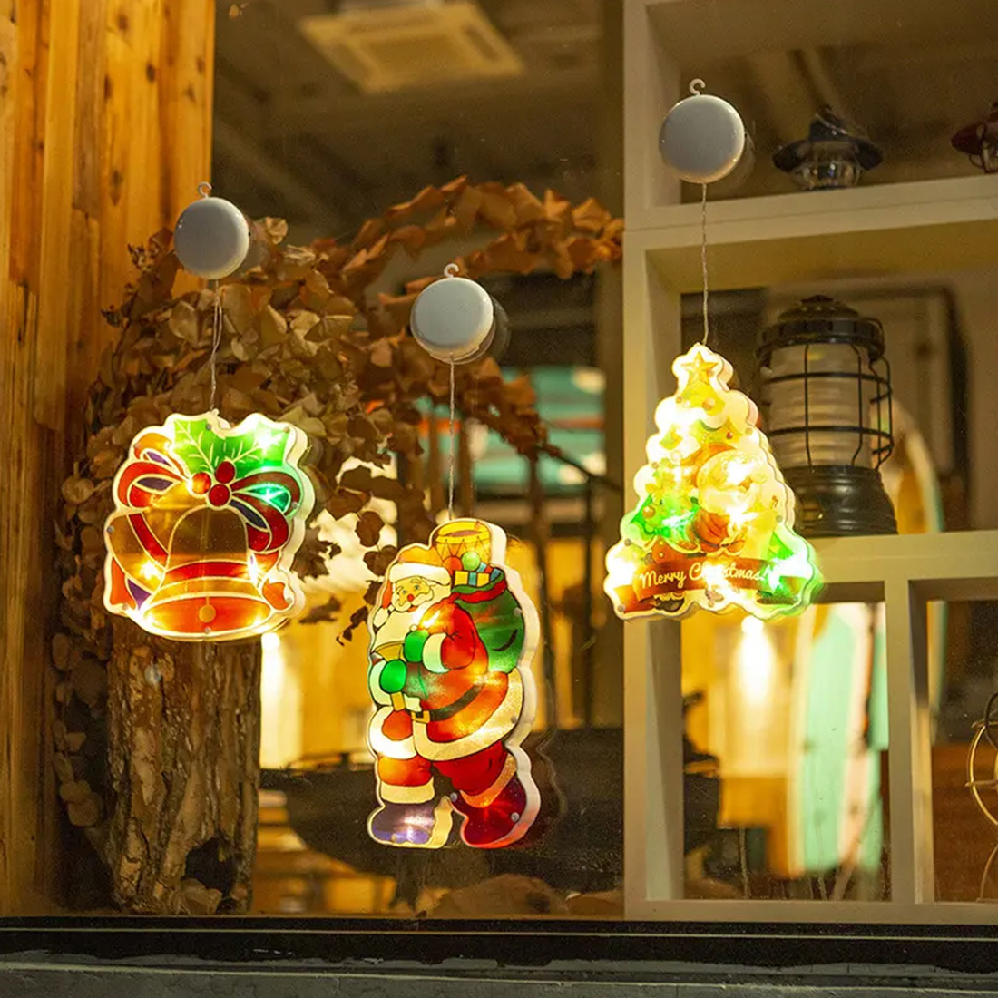 Christmas Santa Claus Decorations Sucker Lamp