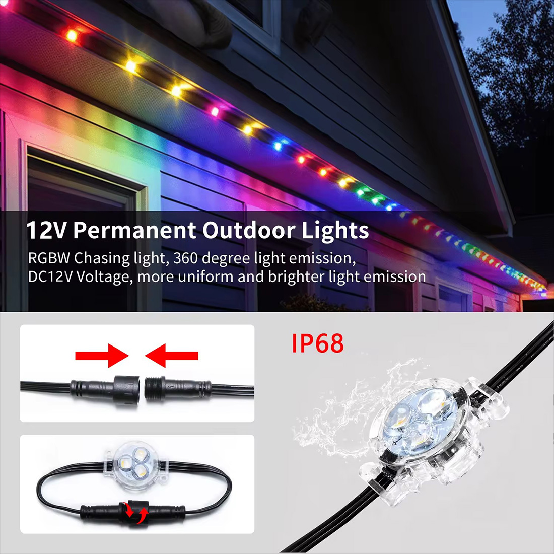 Permanent Outdoor Lights with App & Remote Introduce Picture