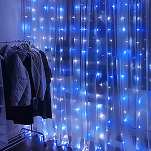 9.8FT Beautity Blue Curtain String Lights 