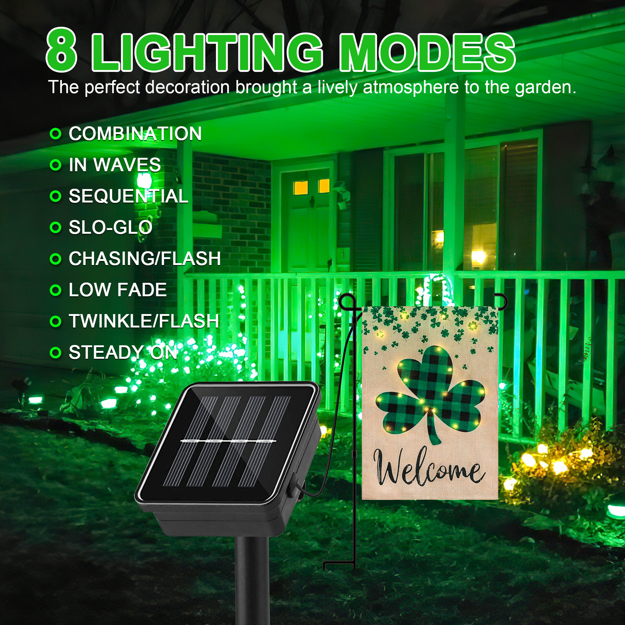 St Patrick's Day Shamrock Clover Garden Flag 