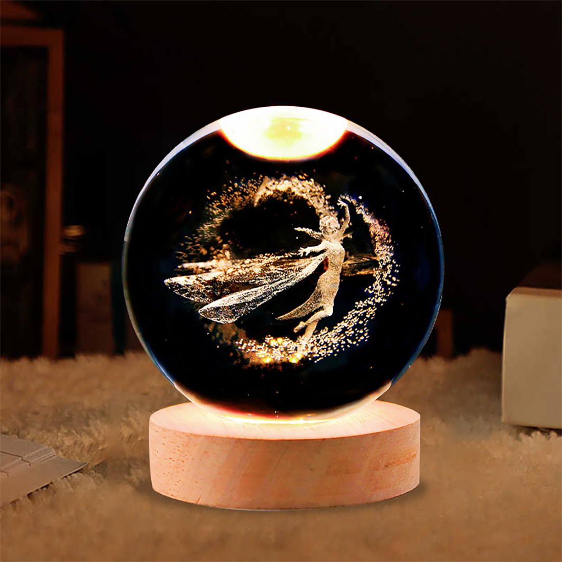 Room Decor Crystal Ball Night Lights Picture