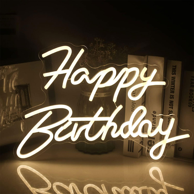 Happy Birthday Decor Neon Sign