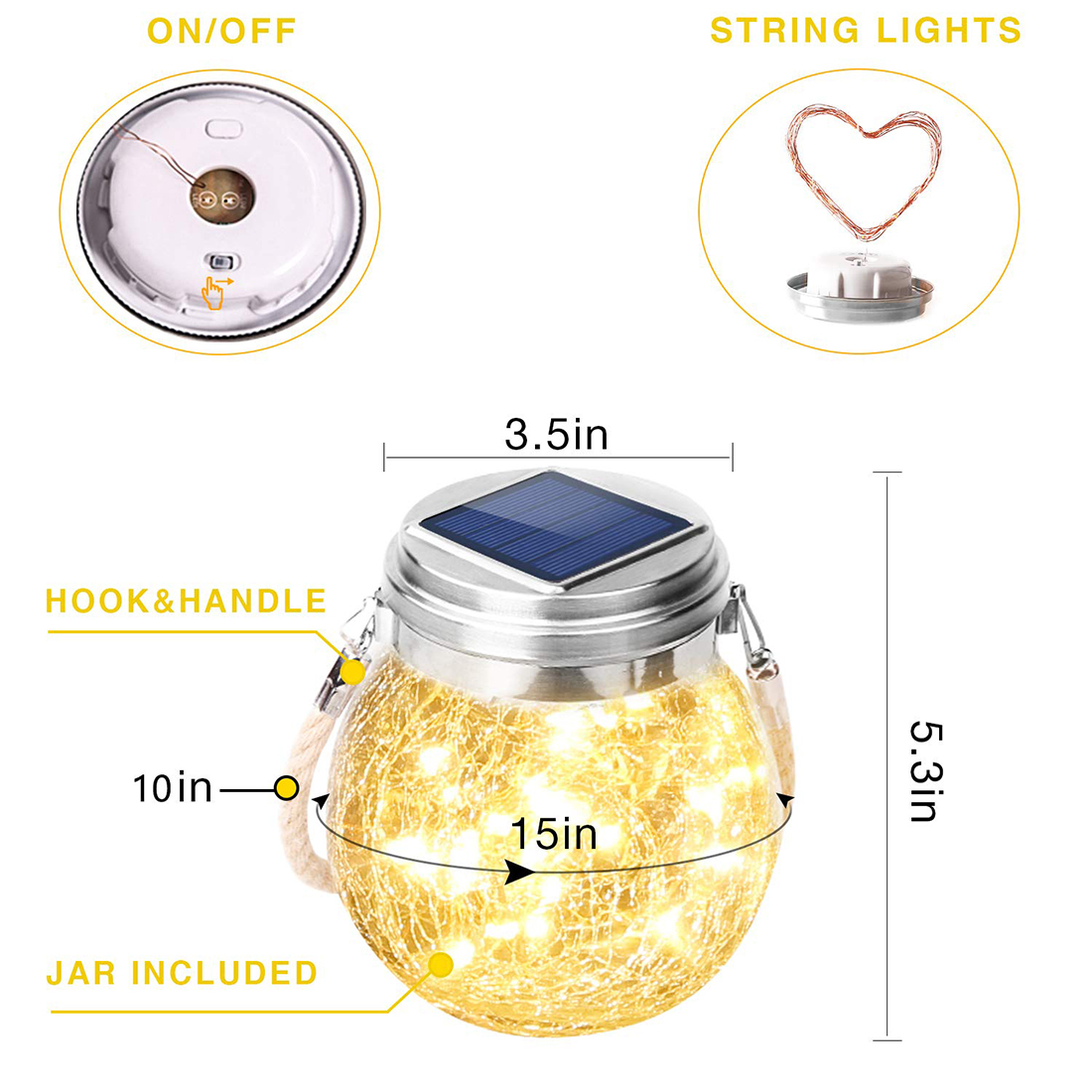 Solar Garden Outdoor Hanging Lantern Produce Size Picture