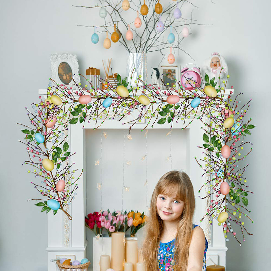6FT Artificial Easter Egg Vine String