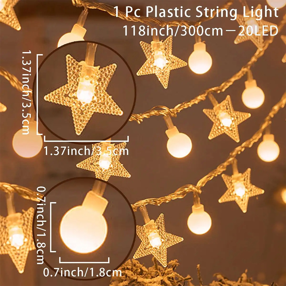 Snow elk Christmas Tree String Lights