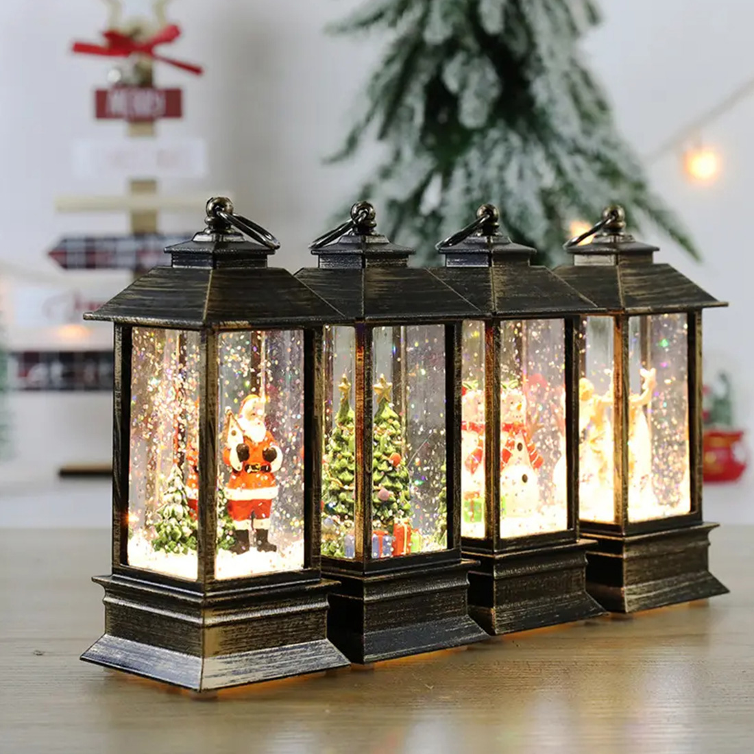 Music Christmas Snow globe Water Lantern