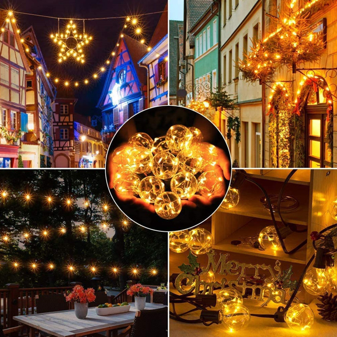 Copper Wire Bulbs 30 LED Patio Lights Scene
