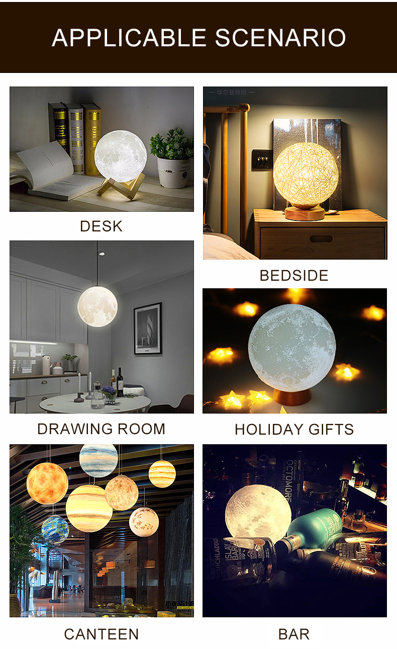 3D Printed Moon Lamp