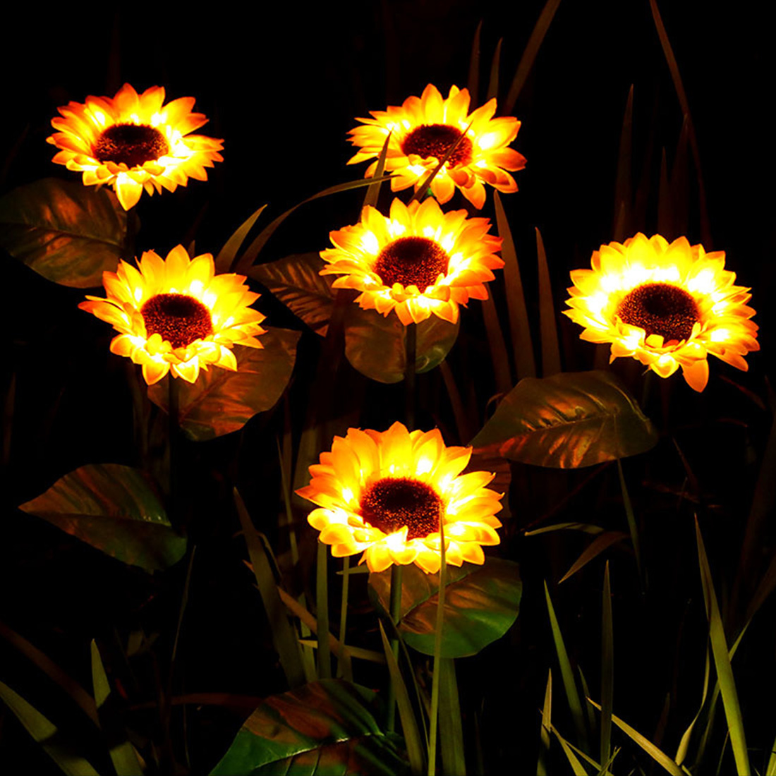 Solar Sunflowers LED Stake Light Night Show
