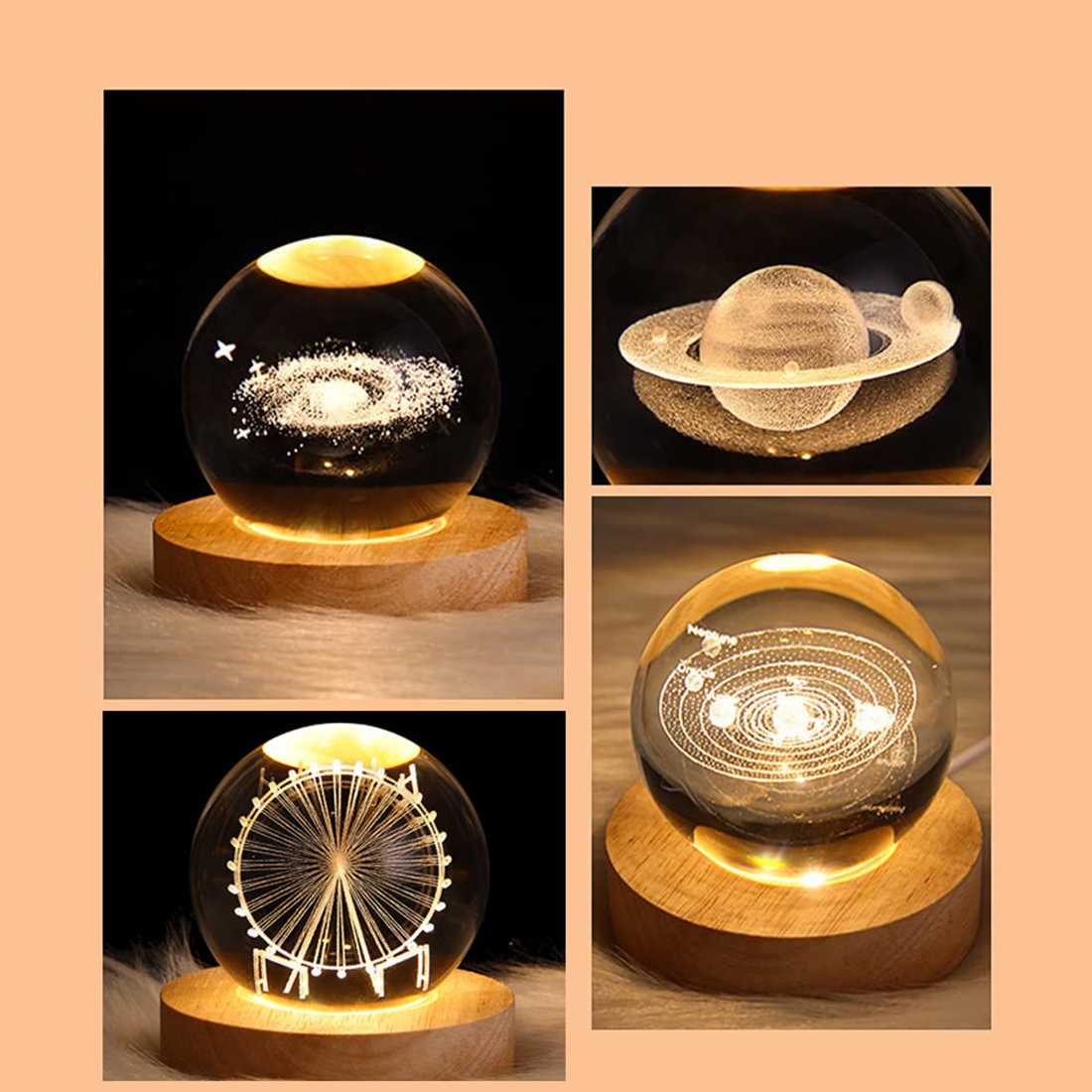 Room Decor Crystal Ball Night Lights Picture