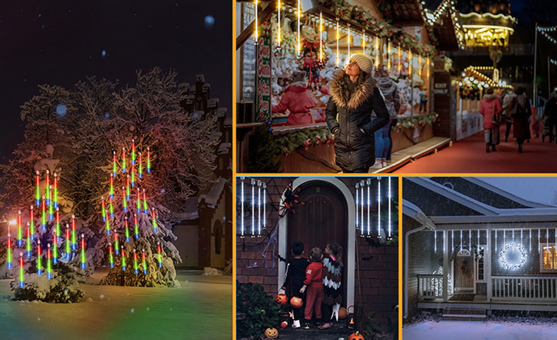 Led Meteor Shower Christmas Rain Lights Scene Picture