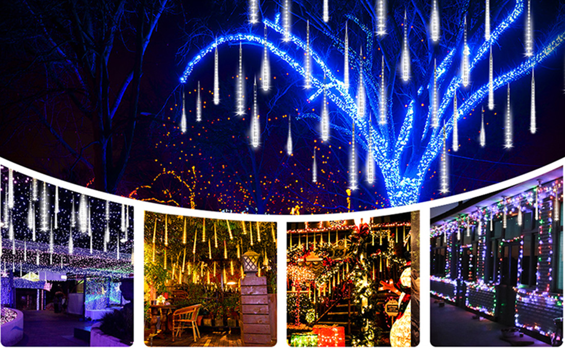 Led Meteor Shower Christmas Rain Lights Scene Picture