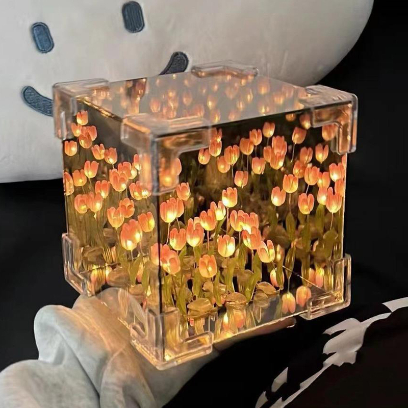 DIY Tulip Cube Mirror Lamp